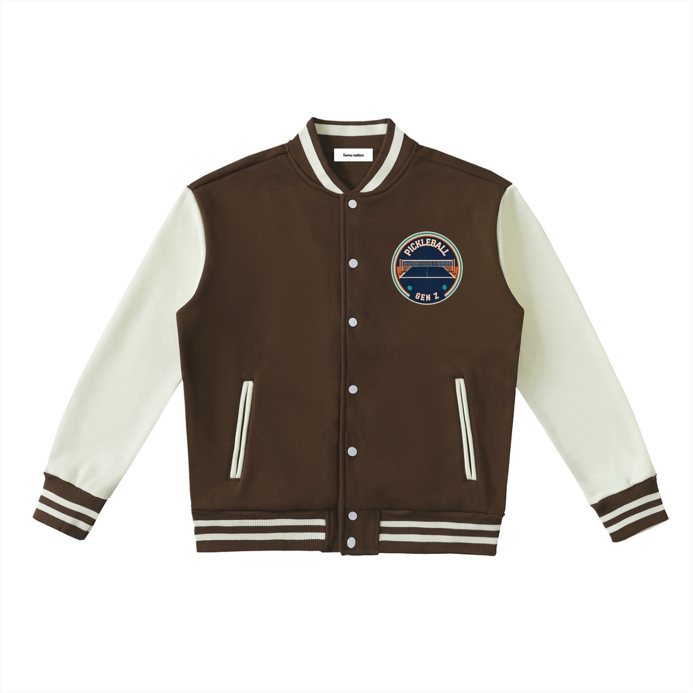 Two-Tone Fleeced Varsity Jacket - Image 7