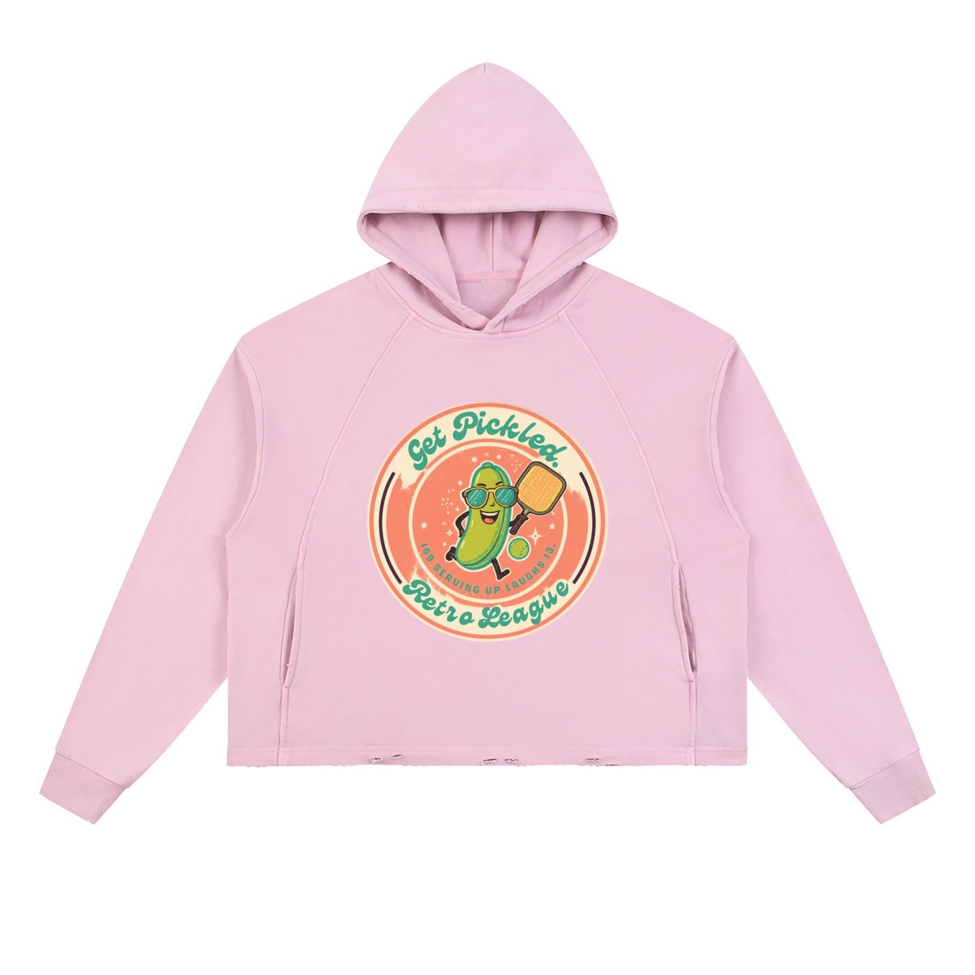 Vintage Washed Frayed-Hem Hoodie