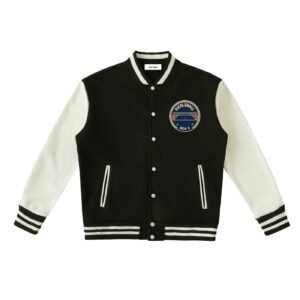 Two-Tone Fleeced Varsity Jacket