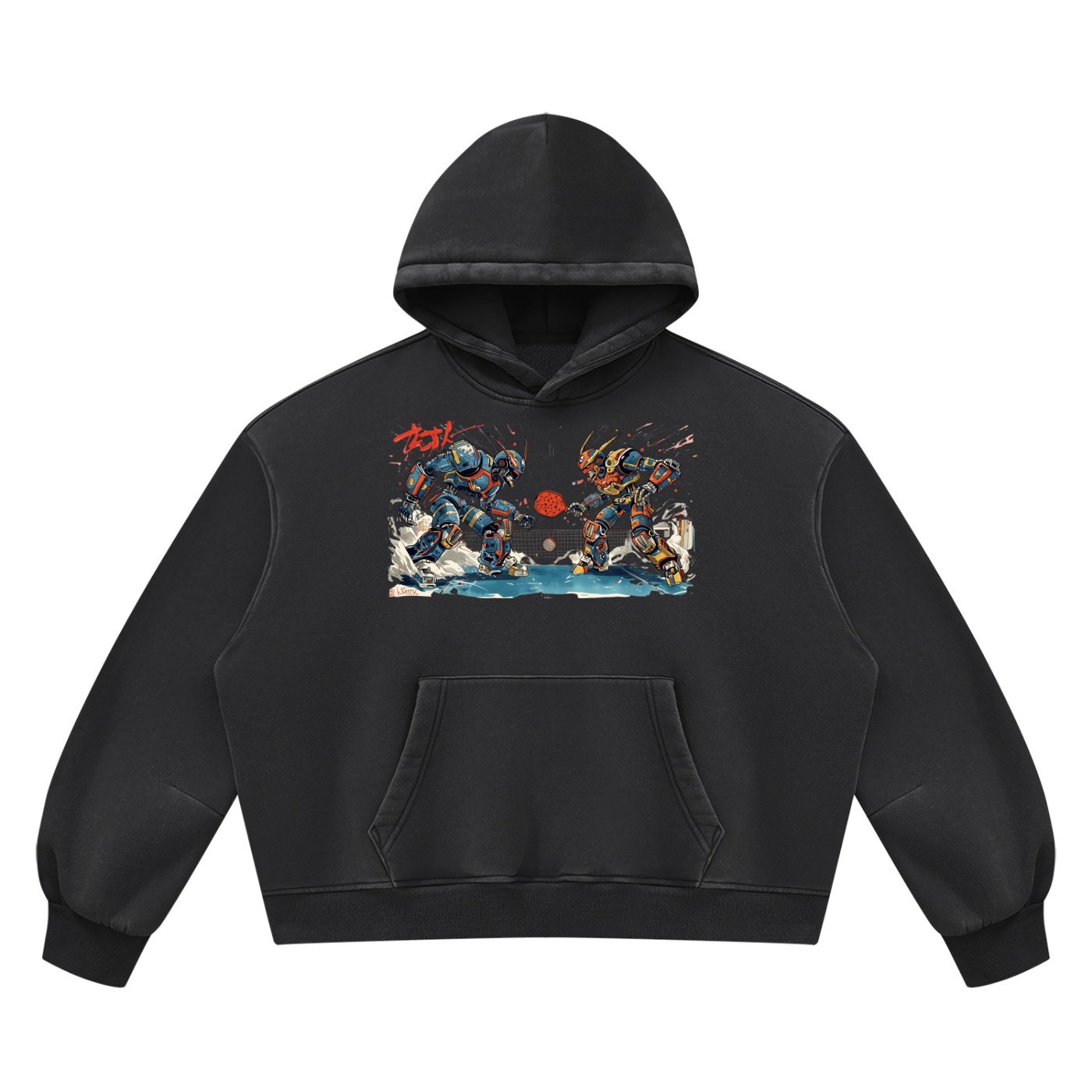 Unisex Vintage Wash Boxy Fleece Hoodie - Image 5
