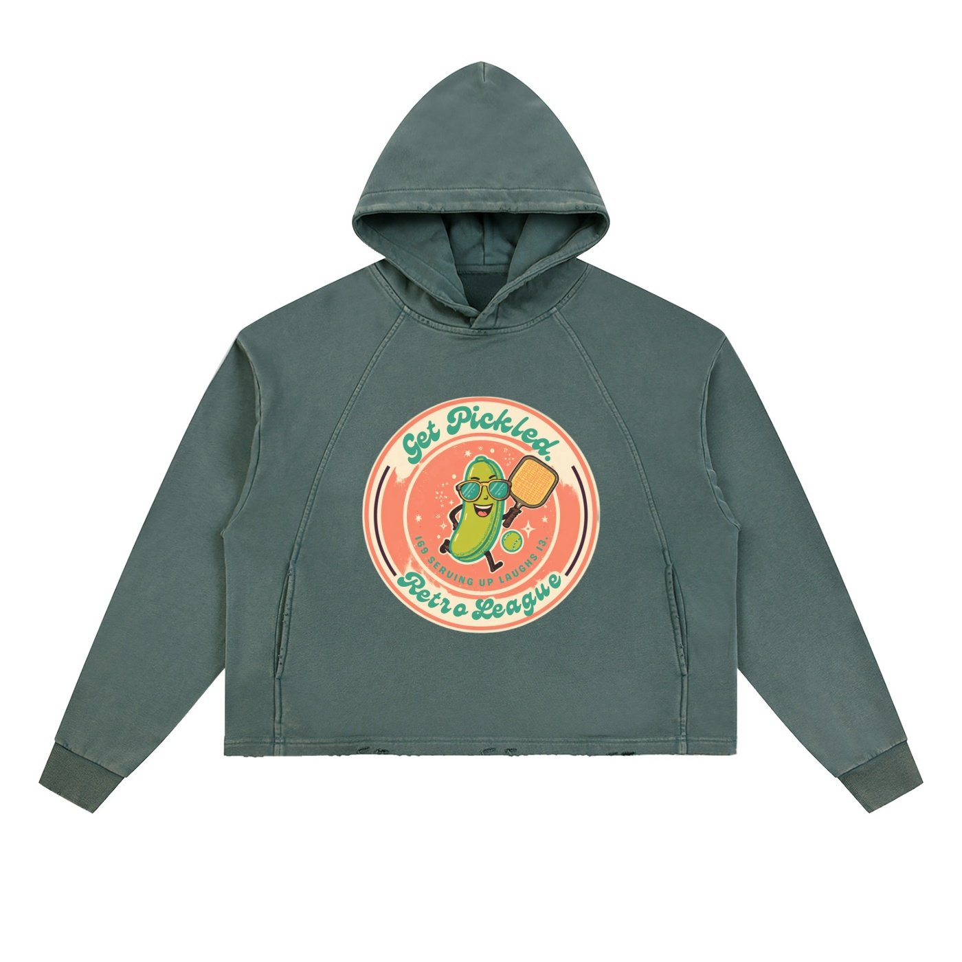 Vintage Washed Frayed-Hem Hoodie - Image 5