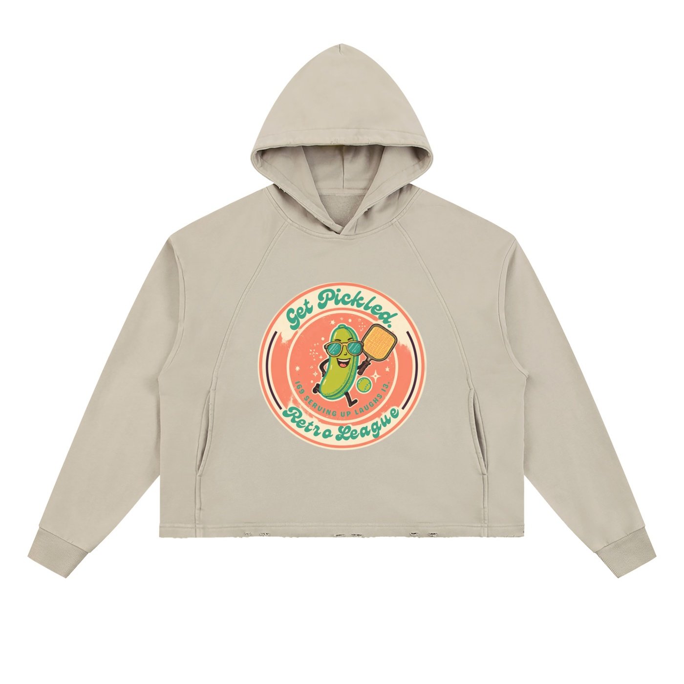 Vintage Washed Frayed-Hem Hoodie - Image 3