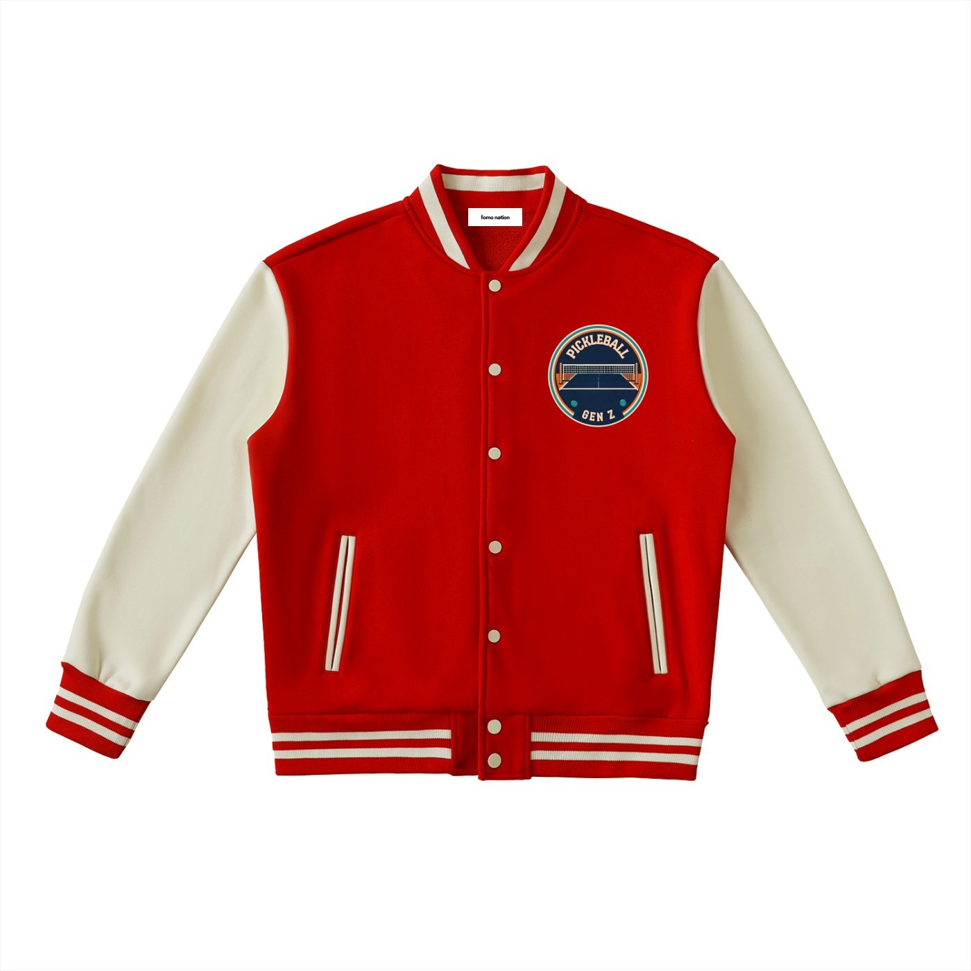 Two-Tone Fleeced Varsity Jacket - Image 3