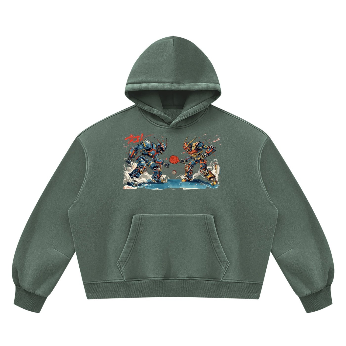 Unisex Vintage Wash Boxy Fleece Hoodie