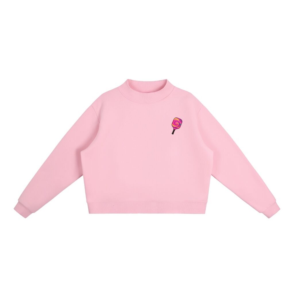 Essential Fleece Mock-Neck Crew Sweatshirt