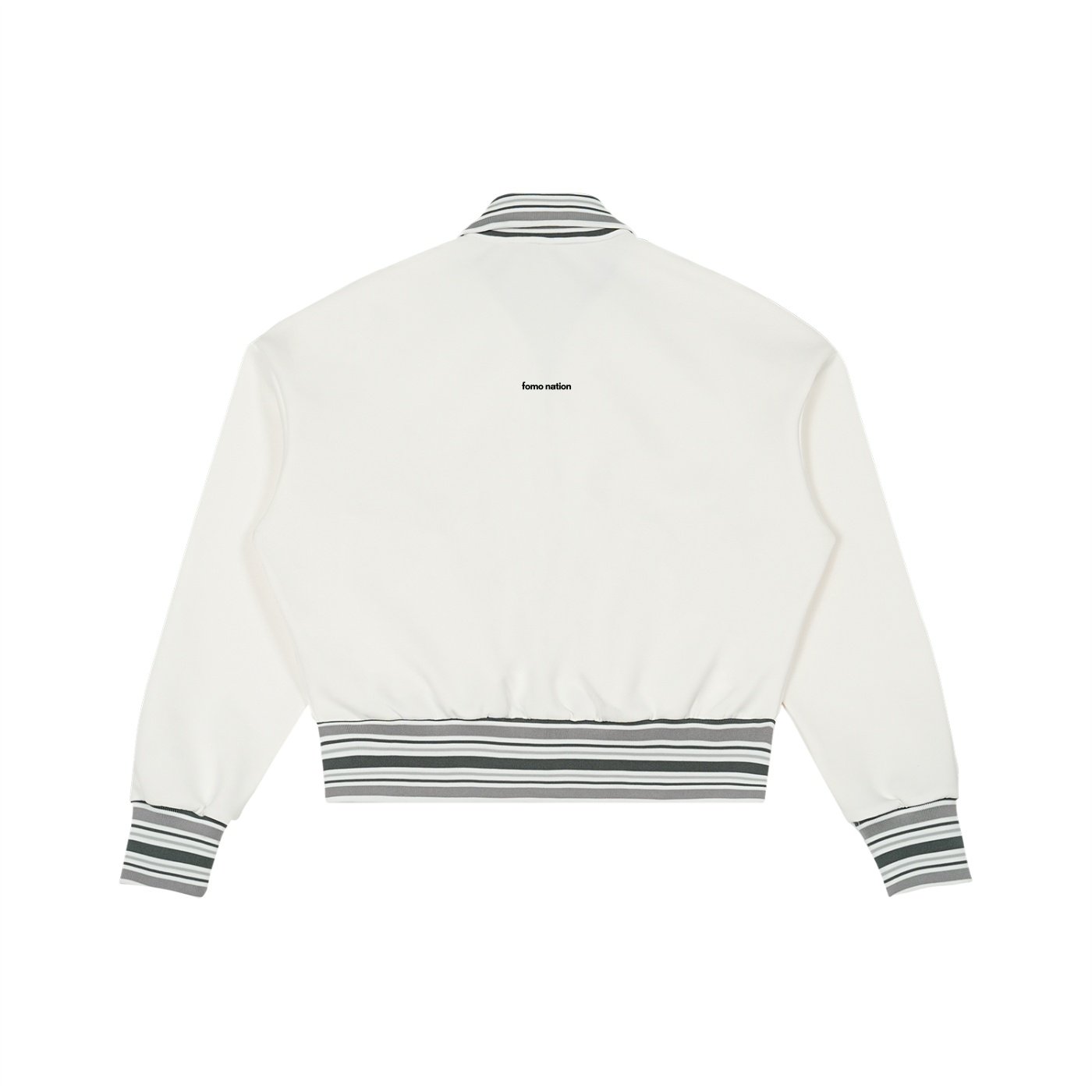 Striped Rib Collar Zip Jacket - Image 2