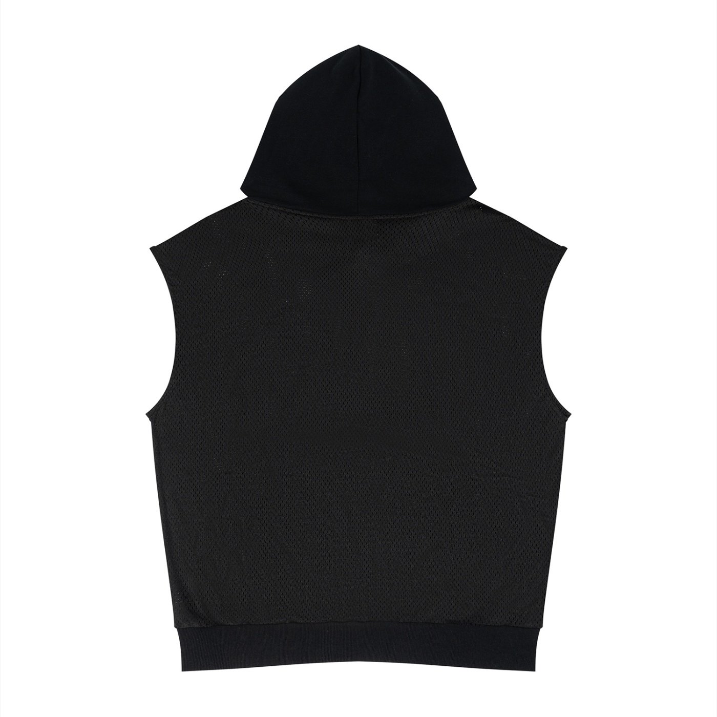 Unisex Panel Mesh Sleeveless Hoodie - Image 4
