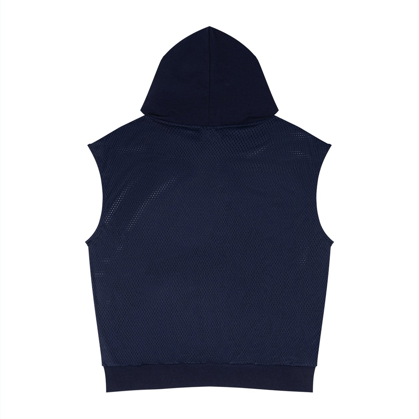 Unisex Panel Mesh Sleeveless Hoodie - Image 6