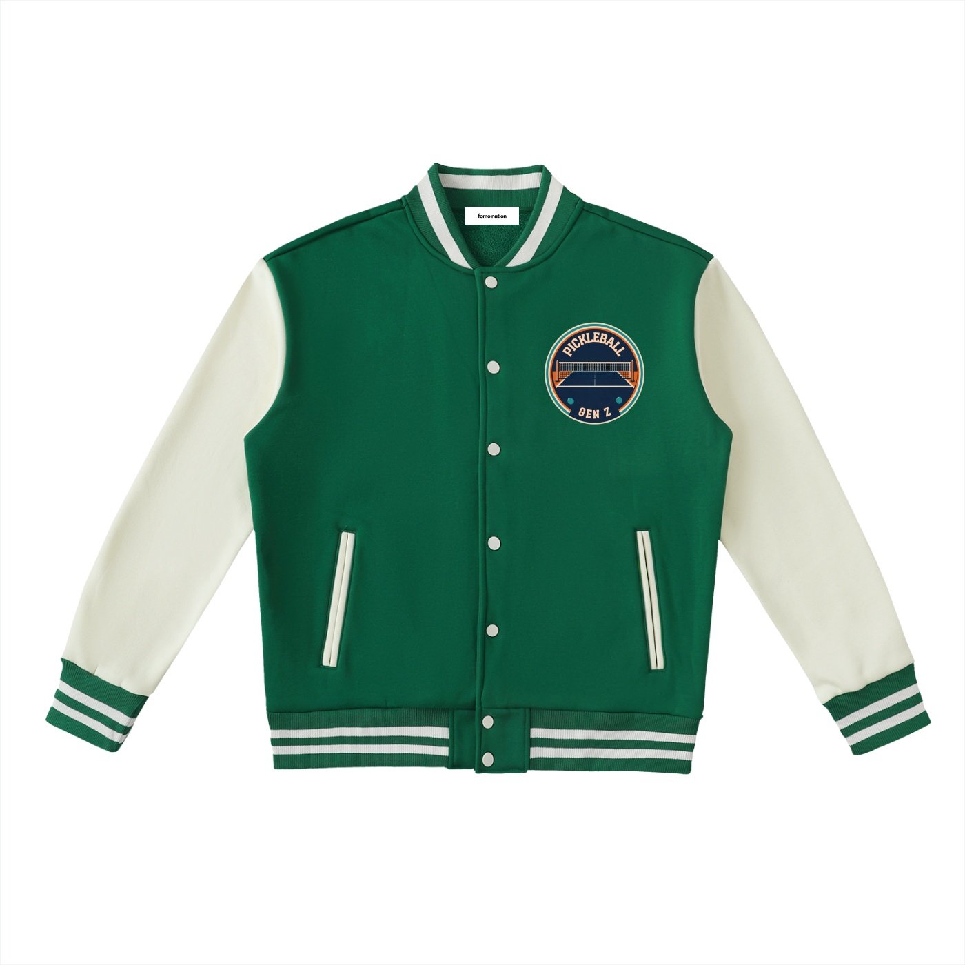 Two-Tone Fleeced Varsity Jacket - Image 5