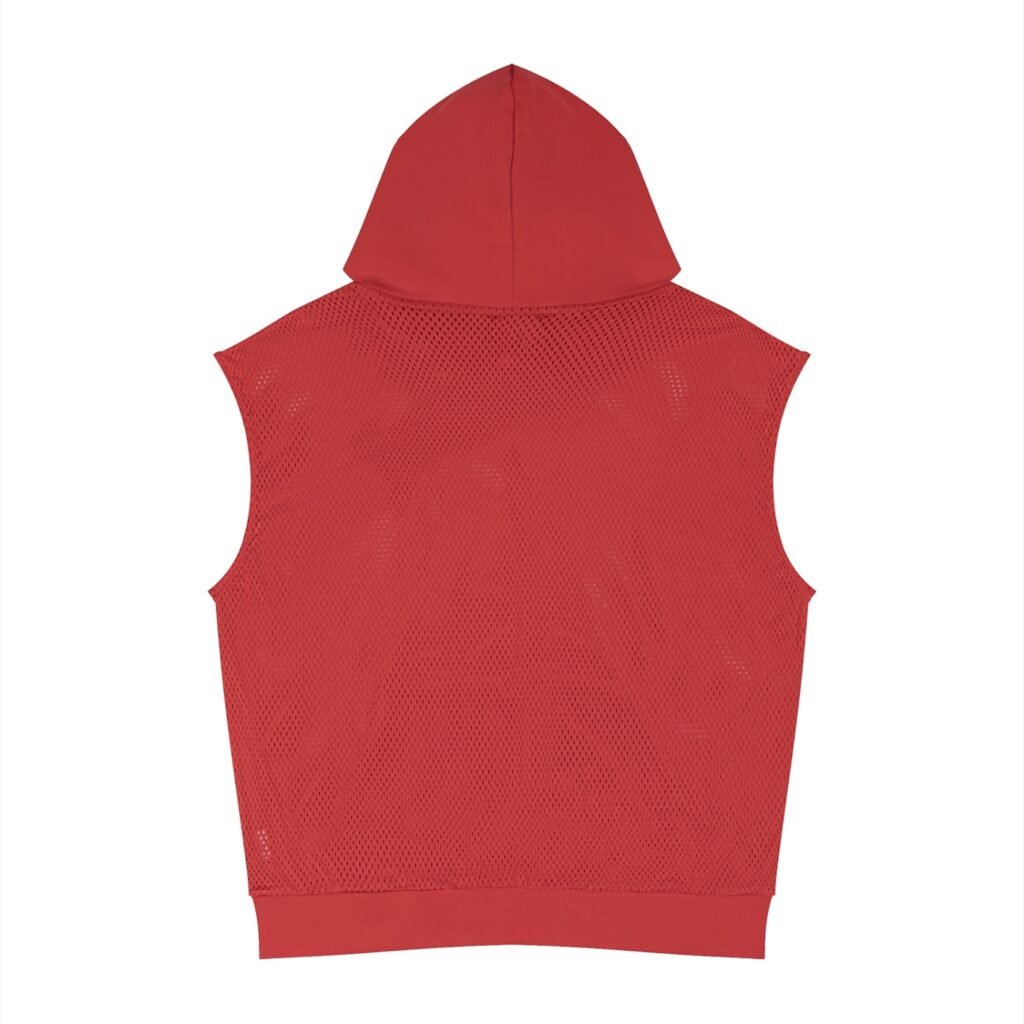 Unisex Panel Mesh Sleeveless Hoodie