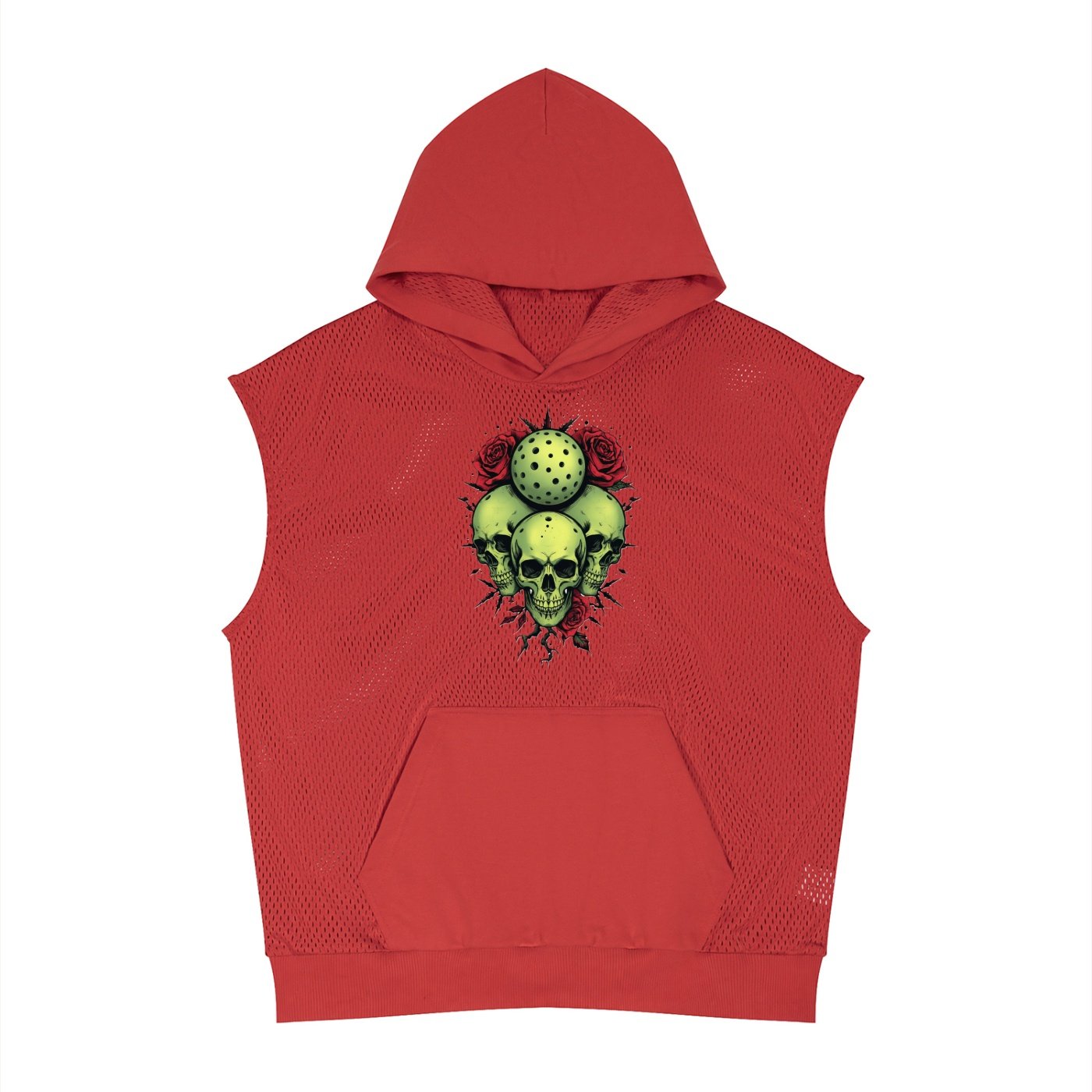 Unisex Panel Mesh Sleeveless Hoodie