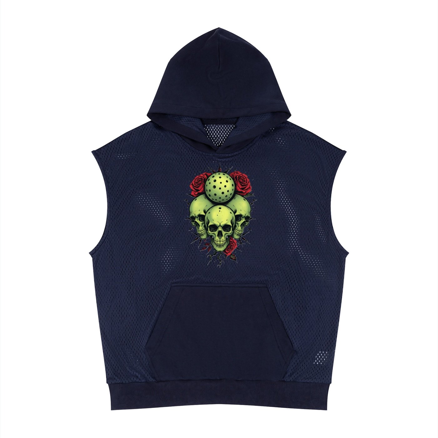 Unisex Panel Mesh Sleeveless Hoodie - Image 5