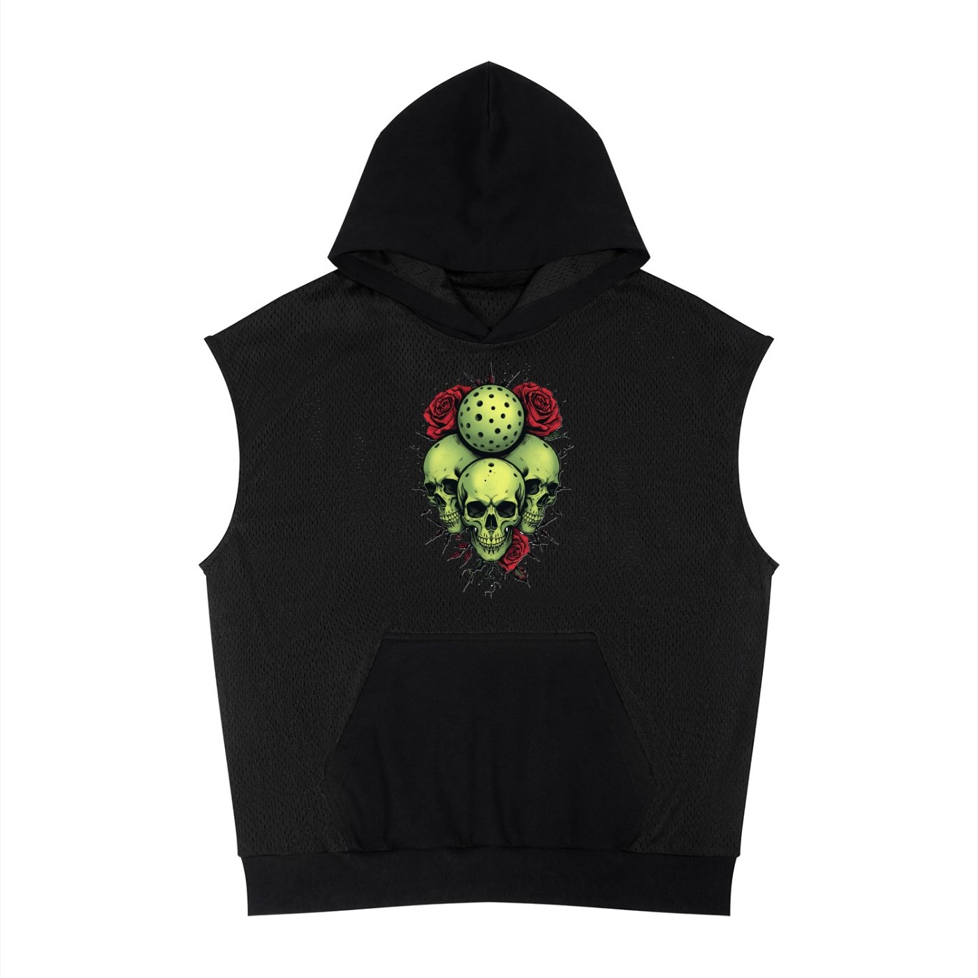 Unisex Panel Mesh Sleeveless Hoodie - Image 3