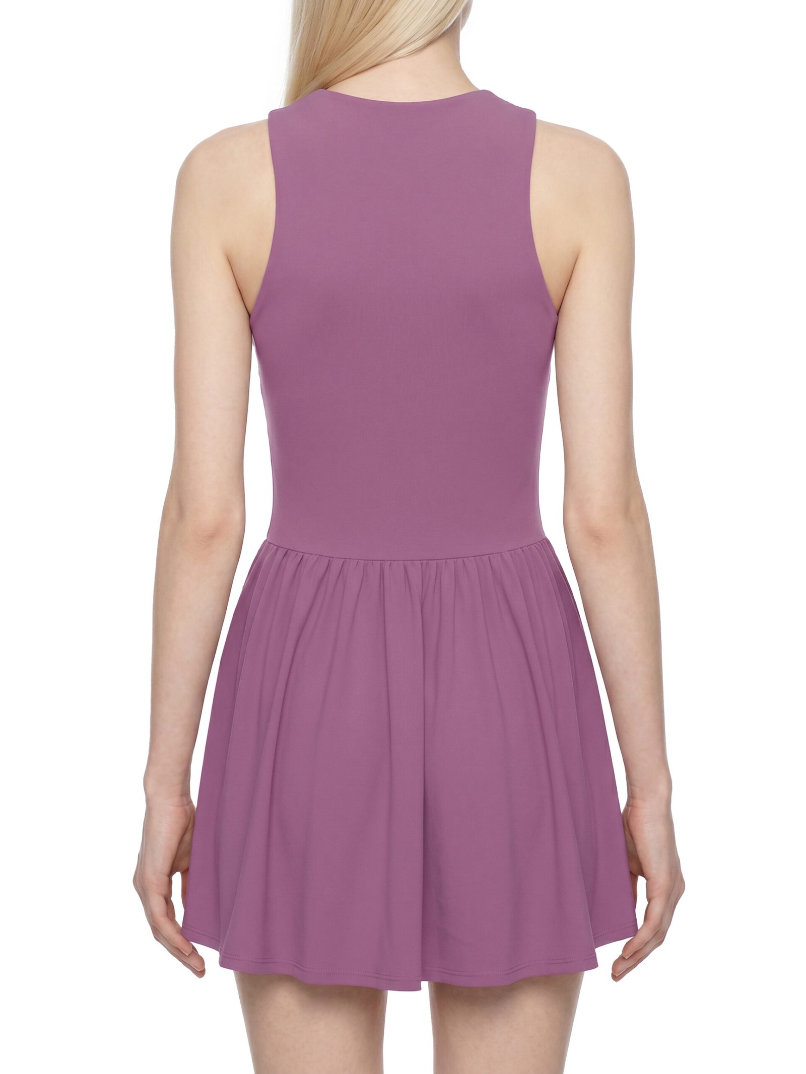 Women’s Ruched Sleeveless Full-Zip Dress - Image 10