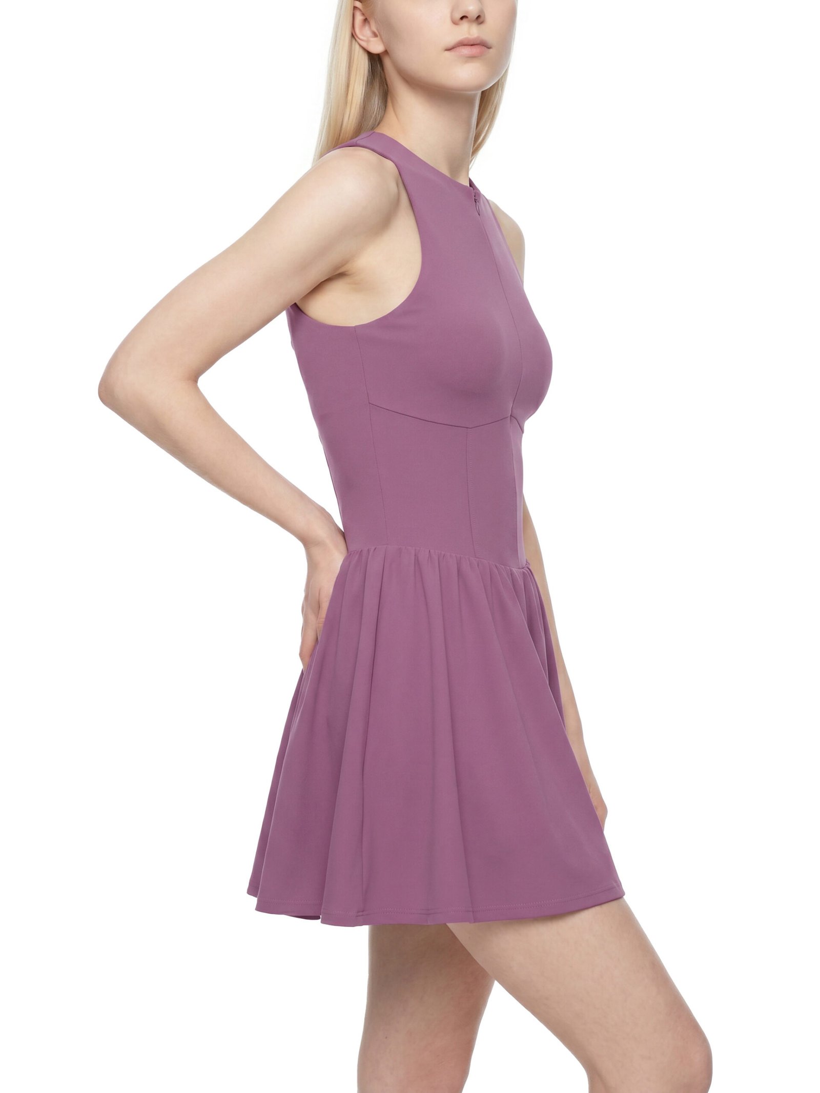 Women’s Ruched Sleeveless Full-Zip Dress - Image 11
