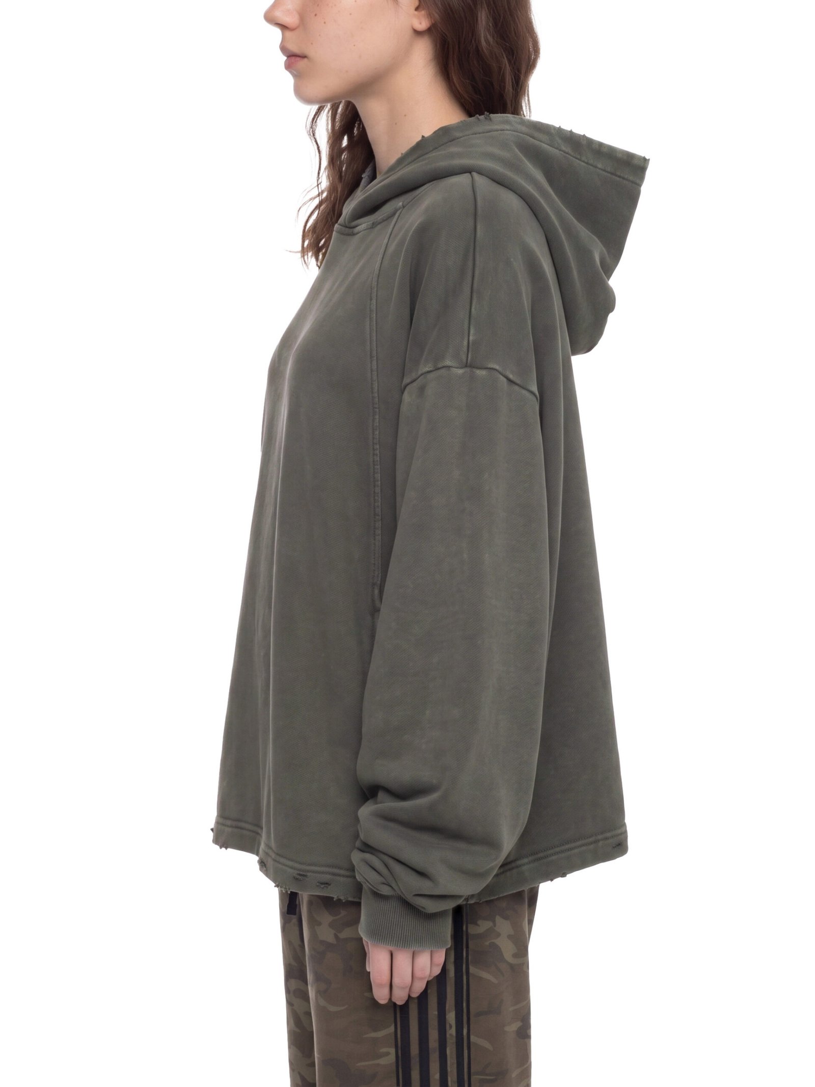 Vintage Washed Frayed-Hem Hoodie - Image 13